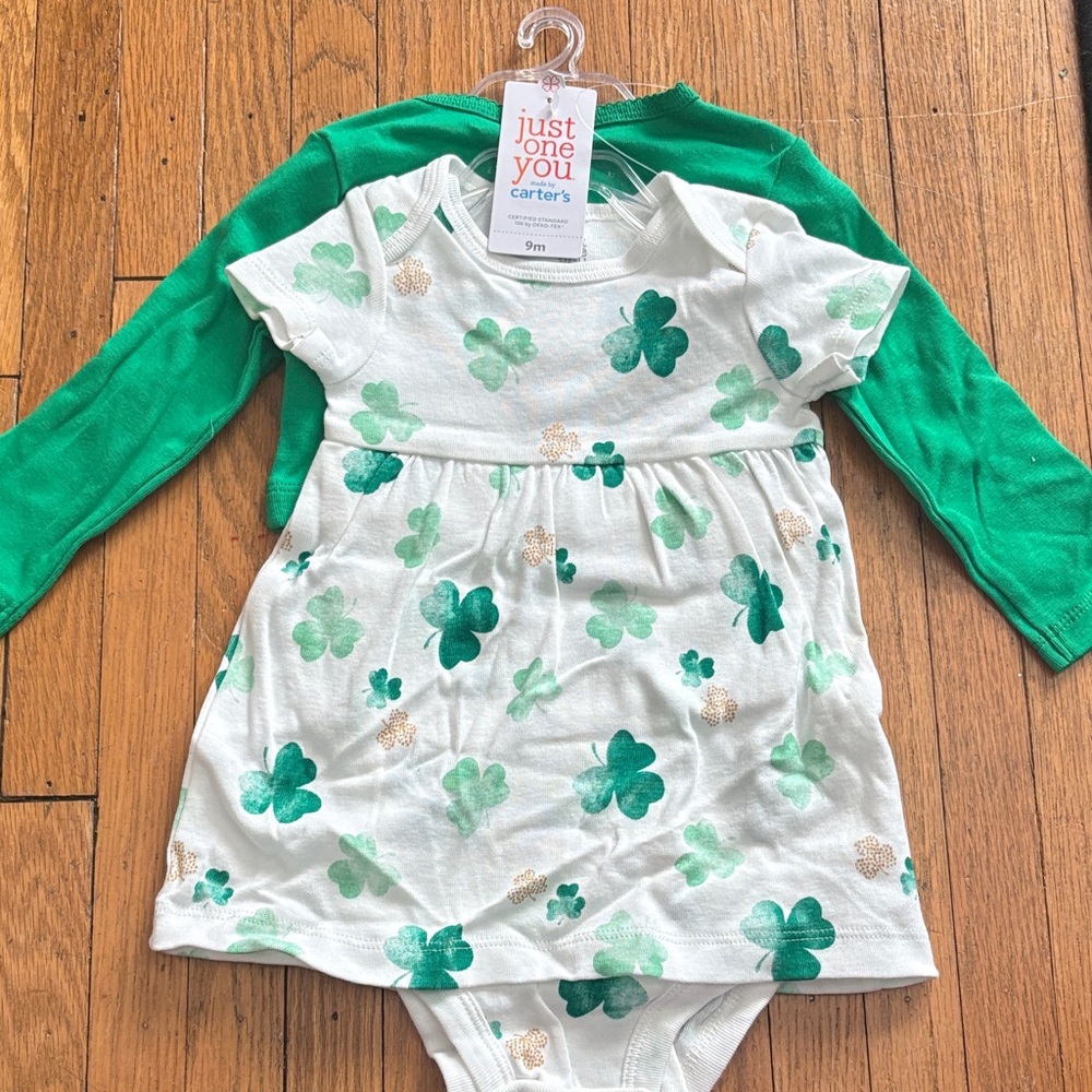 Carter's Green Shamrock Dress Set
